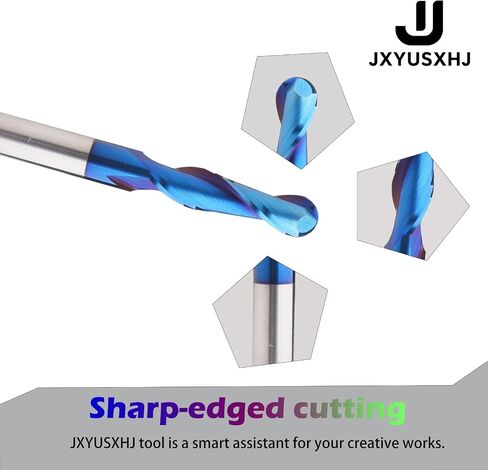 VIC022 CNC Router Bits Spiral Tapered Ball Nose R0.4 Tip 1/32" Tapered End Mill Cone Ball Nose Carbide Bit CNC Cutter for Wood Carving Engraving in Saudi Arabia