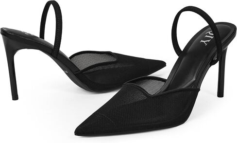 Mesh Heels for Women Pumps Closed Pointed Toe High Heels Stiletto Heeled Mules Sandals Dress Shoes in Saudi Arabia