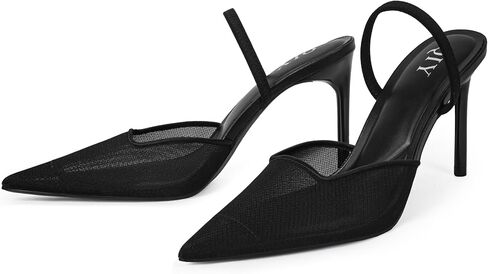 Mesh Heels for Women Pumps Closed Pointed Toe High Heels Stiletto Heeled Mules Sandals Dress Shoes in Saudi Arabia
