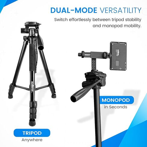 Audience Professional Mobile Tripod Kit, 6FT Collapsible Stand, LED Fill Light, Phone Mount, Dual Lavalier Microphones, Bluetooth Remote & Travel Case for YouTube/TikTok/Live Streaming/Vlogging in Saudi Arabia