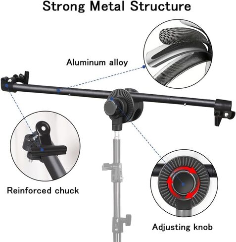 The photography reflector bracket can be extended and rotated 360 degrees with a length of 11.81-43.3 inches, suitable for photography studio products and portrait photography, with 1/4 interface in Saudi Arabia