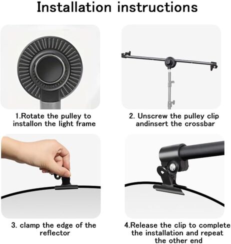 The photography reflector bracket can be extended and rotated 360 degrees with a length of 11.81-43.3 inches, suitable for photography studio products and portrait photography, with 1/4 interface in Saudi Arabia