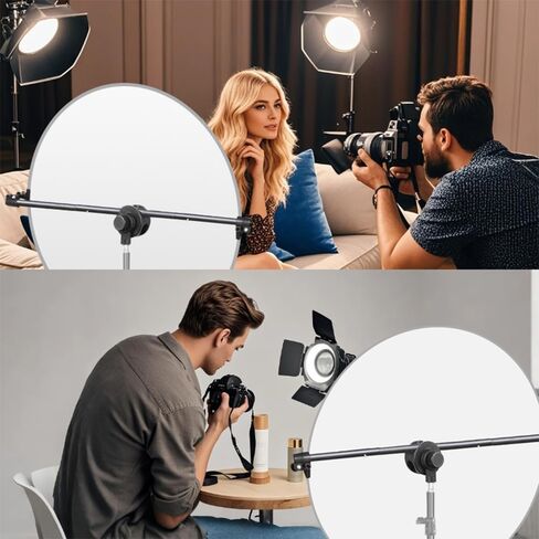 The photography reflector bracket can be extended and rotated 360 degrees with a length of 11.81-43.3 inches, suitable for photography studio products and portrait photography, with 1/4 interface in Saudi Arabia