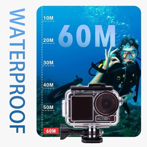 jnr action 5 case مقاومة للماء لـ Osmo Action5pro /4/3 Sports Camera Dive Case Underwater 60m Diving Housing Shell in Kuwait