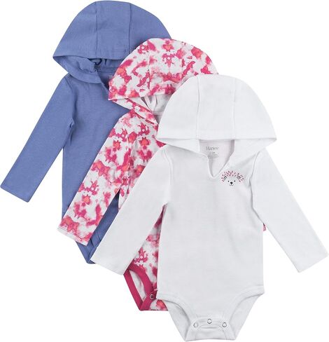 Hanes Baby Girls Bodysits ، Ultimate Flexy Hoodie Infant Long Long-Packs ، Purple/Pink ، 0-6M US in Kuwait