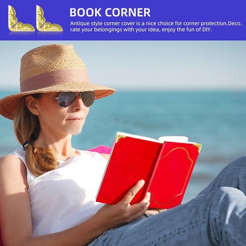 120 Pcs Book Corner Protectors, Vintage Metal Corner Protector, 6 Colors Mix Book Corners Bulk for DIY Photo Albums, Notebooks, Scrapbooks, Menus, and File Folders in Saudi Arabia