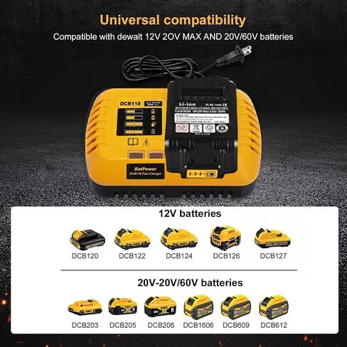 DCB118 Rapid Charger for DEWALT 20V MAX/60V MAX Batteries | Fast Charging 4Ah-15Ah | UL Listed​ in Saudi Arabia