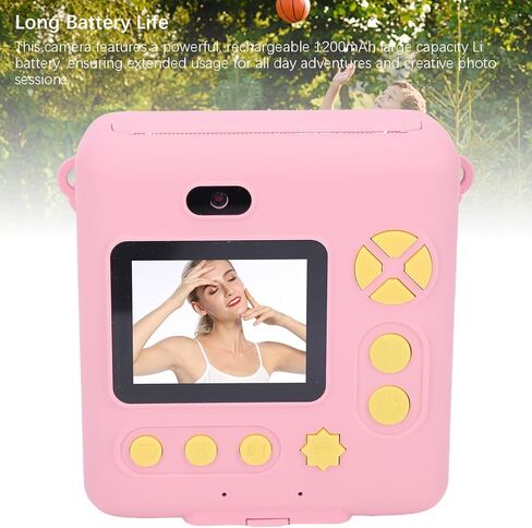 RiToEasysports Instant Print Camera, Portable Digital 1080p HD Double Lens Instant Print Camera for Outdoor Game Travel in Saudi Arabia