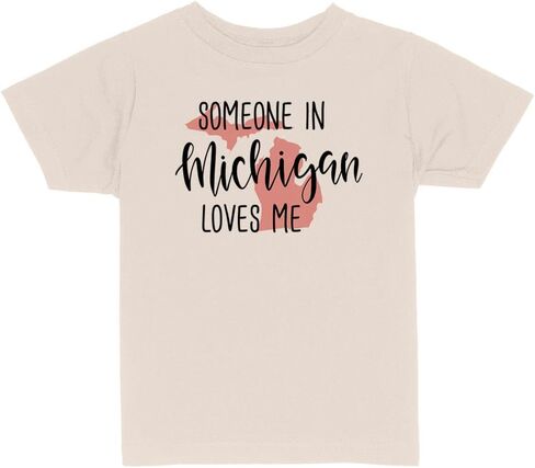Someone in Michigan Loves Me Toddler Kids T-Shirt in Saudi Arabia