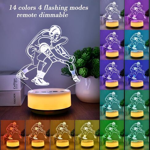 Wrestling Night Light Sport Lights for Wrestler Combat Decor with 14 RGB Colors Remote Control Timer Dimmer, Sport Gifts for Wrestling Fan Boys and Man in Saudi Arabia