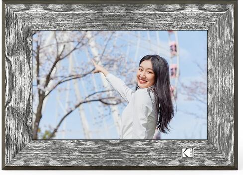 Kodak Classic 10 "Wi-Fi Digital Photo Frame ، Dark Burly Wood Finish ، عرض شاشة تعمل باللمس عالية الدقة ، تخزين 16 جيجابايت ، دوريان تلقائي ، مشاركة الصور السحابة والتطبيق ، الموسيقى/الفيديو/الطقس/التقويم in Kuwait