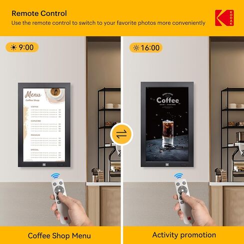 Kodak 23.8 "X-Large Wifi Digital Picture Frame-1920x1080 عرض IPS FHD مع تخزين 32 جيجا بايت ، دوار تلقائي ، التحكم عن بُعد ، جدار قابل للتركيب ، متوافق مع Alexa ، للعائلة in Kuwait