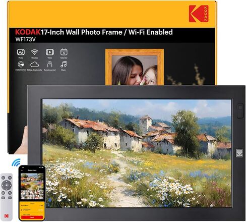 Kodak 23.8 "X-Large Wifi Digital Picture Frame-1920x1080 عرض IPS FHD مع تخزين 32 جيجا بايت ، دوار تلقائي ، التحكم عن بُعد ، جدار قابل للتركيب ، متوافق مع Alexa ، للعائلة in Kuwait