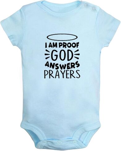 iDzn Pack of 2, God knew my heart needed you & I am Proof God Answers Prayers Funny Romper Baby Bodysuit Infant Kids Jumpsuit in Saudi Arabia