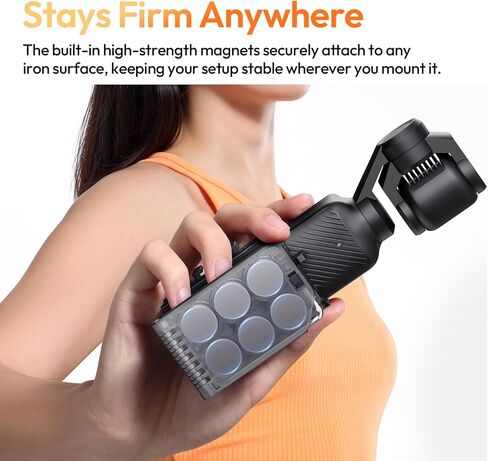 Ulanzi PK15 Magnetic Mount متوافق مع DJI Osmo Pocket 3 يجب أن تكون الملحقات ، Pocket 3 CASE STAND STAND HANDROAN in Kuwait