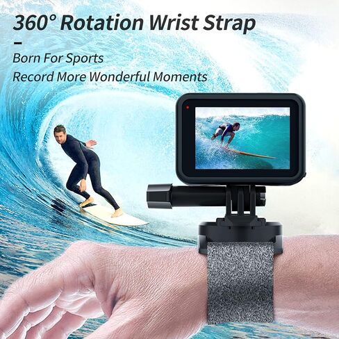 TELESIN Upgraded Wrist Strap, 360 Rotation Arm Plam Ankle Mount Band Holder Cycling Mount for GoPro Max Hero 13 12 11 10 9 8 7 Black, Insta360 One R X2 Go3 DJI Osmo Action 5 Pro 4 3 Camera Accessories in Saudi Arabia