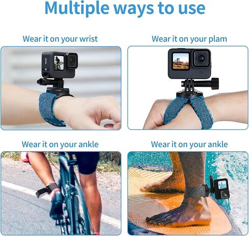 TELESIN Upgraded Wrist Strap, 360 Rotation Arm Plam Ankle Mount Band Holder Cycling Mount for GoPro Max Hero 13 12 11 10 9 8 7 Black, Insta360 One R X2 Go3 DJI Osmo Action 5 Pro 4 3 Camera Accessories in Saudi Arabia