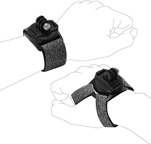 TELESIN Upgraded Wrist Strap, 360 Rotation Arm Plam Ankle Mount Band Holder Cycling Mount for GoPro Max Hero 13 12 11 10 9 8 7 Black, Insta360 One R X2 Go3 DJI Osmo Action 5 Pro 4 3 Camera Accessories in Saudi Arabia