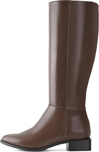 Shoe'N Tale Women's Knee High Boots Chunky Low Heel Pointed Toe Winter Shoes with Side Zipper in Saudi Arabia