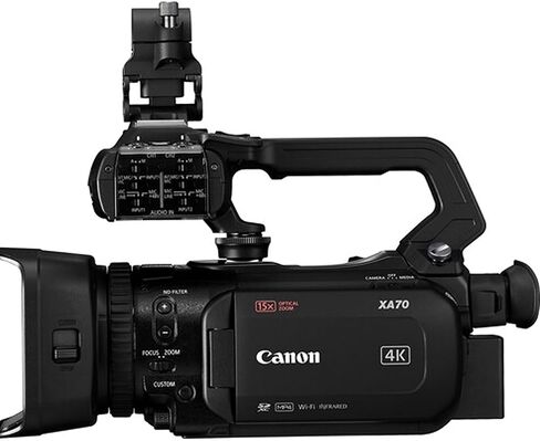 Canon XA70 UHD 4K30 Camcorder with Dual-Pixel Autofocus w/ 2 Pc 64GB Memory Cards + Case + Tripod + Led Video Light + Filters & More (Renewed) in Saudi Arabia