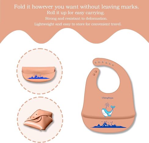 Silicone Baby Bibs – Adjustable, Soft, Waterproof & Durable, with Large Food-Catching Pocket, Feeding-Friendly in Saudi Arabia
