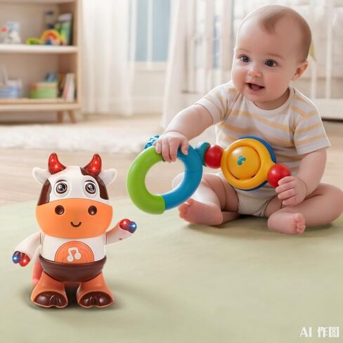 Dancing Cow Toy for Babies - بقرة أفخم كهربائية مع أغاني وحركات ممتعة ، لعبة تفاعلية للطفل للطفل ، هدايا صغيرة من الأطفال الصغار والتعلم الحسي in Saudi Arabia