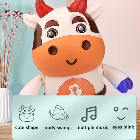 Dancing Cow Toy for Babies - بقرة أفخم كهربائية مع أغاني وحركات ممتعة ، لعبة تفاعلية للطفل للطفل ، هدايا صغيرة من الأطفال الصغار والتعلم الحسي in Saudi Arabia