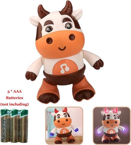 Dancing Cow Toy for Babies - بقرة أفخم كهربائية مع أغاني وحركات ممتعة ، لعبة تفاعلية للطفل للطفل ، هدايا صغيرة من الأطفال الصغار والتعلم الحسي in Saudi Arabia