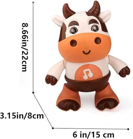 Dancing Cow Toy for Babies - بقرة أفخم كهربائية مع أغاني وحركات ممتعة ، لعبة تفاعلية للطفل للطفل ، هدايا صغيرة من الأطفال الصغار والتعلم الحسي in Saudi Arabia