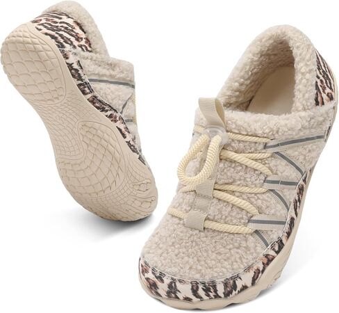 relxfeet Women's Wide Width Slippers Cozy Furry Barefoot House Shoes with Adjustable Fit Non-Slip Indoor Outdoor Slippers for Diabetic Bunion Swollen Feet Friendly in Kuwait