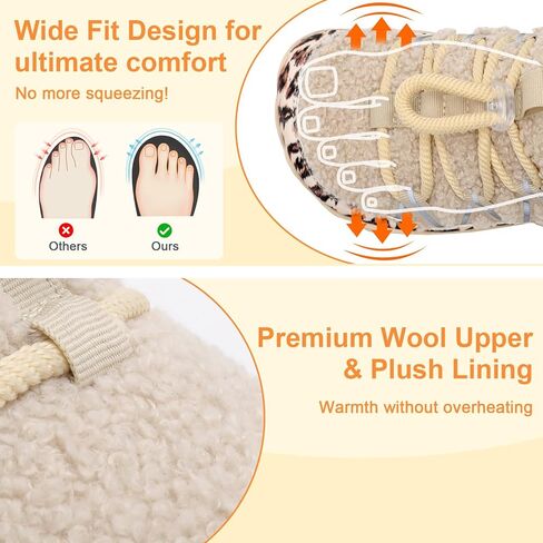 relxfeet Women's Wide Width Slippers Cozy Furry Barefoot House Shoes with Adjustable Fit Non-Slip Indoor Outdoor Slippers for Diabetic Bunion Swollen Feet Friendly in Kuwait