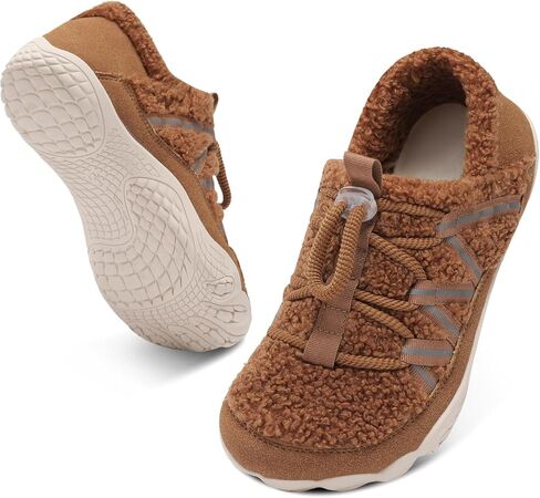 relxfeet Women's Wide Width Slippers Cozy Furry Barefoot House Shoes with Adjustable Fit Non-Slip Indoor Outdoor Slippers for Diabetic Bunion Swollen Feet Friendly in Kuwait