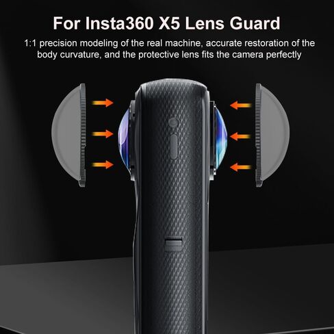 حارس العدسة لـ Insta360 x5 ، واقي العدسات الدوارة 9H الزجاجي المقسى مضاد للطبقة AR غطاء العدسة المقاومة للخدش لملحقات كاميرا Acta360 X5 in Kuwait