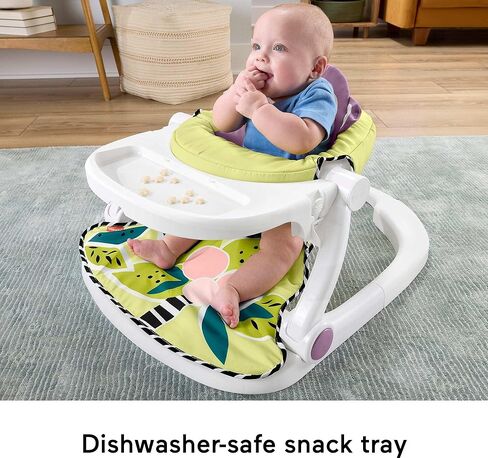 Fisher-Price Portable Baby Chair Kick & Play Deluxe Sit-up Seat مع Piano Learning Toy & Tray للرضع للأطفال الصغار ، Purple Monkey in Kuwait