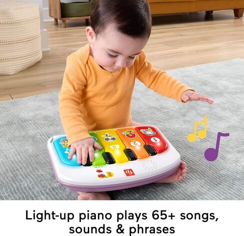 Fisher-Price Portable Baby Chair Kick & Play Deluxe Sit-up Seat مع Piano Learning Toy & Tray للرضع للأطفال الصغار ، Purple Monkey in Kuwait