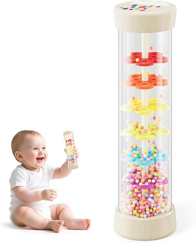 Rainmaker Toy,Montessori Toys for 0+ Year Old,Baby Wooden Sensory Development Toy,Christmas Birthday Gift for Baby Infant-7.7 Inch in Saudi Arabia