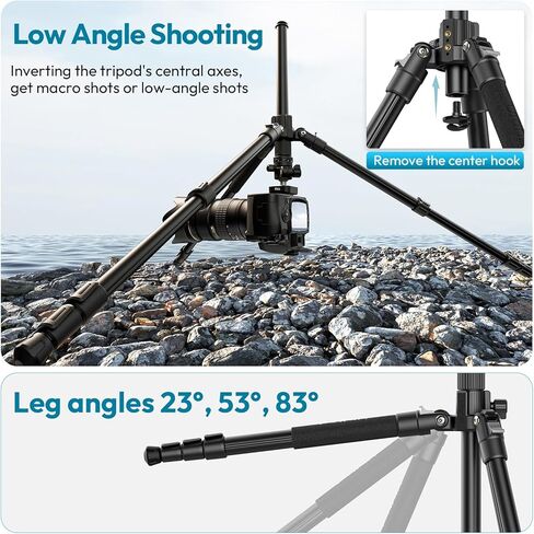 ترايبود كاميرا Ulanzi TT53 ، ترايبود سفر 70.8 بوصة لـ DSLR/الهاتف ، وقصة محمولة للطي الثقيلة مع لوحة إطلاق سريعة 360 درجة UKA ، وضغوط خفيفة الوزن للتصوير الفوتوغرافي. in Saudi Arabia