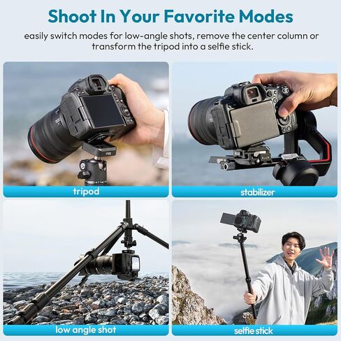 ترايبود كاميرا Ulanzi TT53 ، ترايبود سفر 70.8 بوصة لـ DSLR/الهاتف ، وقصة محمولة للطي الثقيلة مع لوحة إطلاق سريعة 360 درجة UKA ، وضغوط خفيفة الوزن للتصوير الفوتوغرافي. in Saudi Arabia