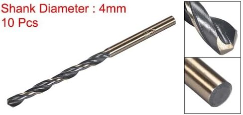 #US 10 Pcs Straight Shank Twist Drill Bits 4mm HSS 4341 with 4mm Shank in Saudi Arabia