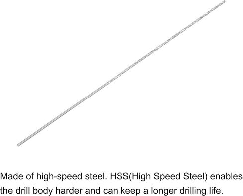 #US 6Pcs High Speed Steel Extended Twist Drill Bits 1.5mm Drill Dia. 160mm Length in Saudi Arabia