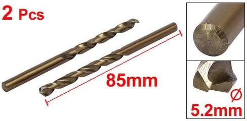 #us 2pcs 5.2mm الحفر ديا مستقيم جولة شانك HSS الكوبالت متري تويست بيت in Saudi Arabia