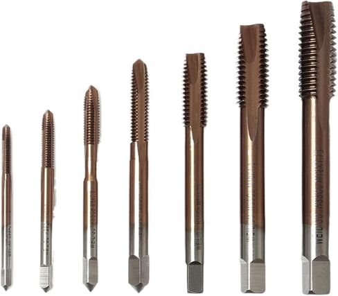 Cobalt Screw Thread Tap Drill Bits M35 Pointed Flute M2-M12 Machine Taps Right Hand 5Pcs(M2.5x0.45) in Saudi Arabia