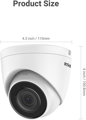 ANNKE C500 قطعتان من كاميرا أمان IP بدقة 5 ميجابكسل، إنذار الضوء الأحمر والأزرق، رؤية ليلية ملونة، صوت ثنائي الاتجاه، كاميرا PoE خارجية مع H.265+، 120 ديسيبل WDR، 3D DNR، تدعم ما يصل إلى 512 جيجابايت Micro SD، IP67، الوصول عن بعد in Kuwait