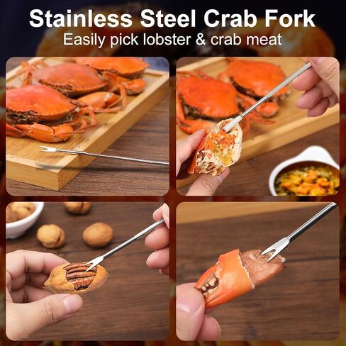 مجموعة أدوات Crab Crab Crab 8pcs ، مفرقعات سلطعون الفولاذ المقاوم للصدأ ، جراد البحر ، شوكة ، مقص وحقيبة التخزين ، أواني تناول سرطان البحر والغراد in Saudi Arabia