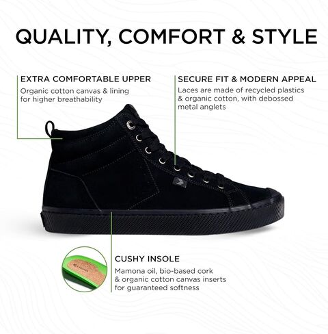OCA High Suede Sneakers, Comfortable Shoes for & Women, Lightweight & Sustainable, Versatile Casual Footwear with 100% Vegan Insoles, Rubber in Kuwait