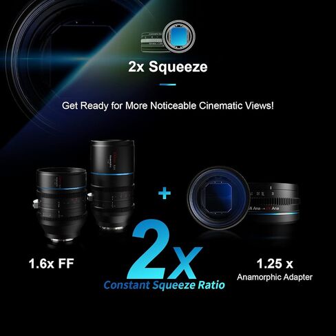 SIRUI T2.9 1.6X Full-Frame L-Mount Anamorphic Lens Set with 1.25x Anamorphic Adapter (35mm,100mm) in Saudi Arabia