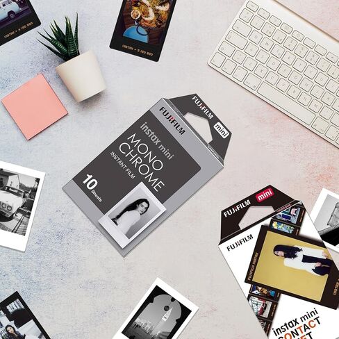 Fujifilm Instax Mini Film Combo - ورقة اتصال (10 طلقات) + أحادية اللون (10 طلقات) + قطعة قماش تنظيف الألياف الدقيقة - فيلم فوري للكاميرات المصغرة in Saudi Arabia