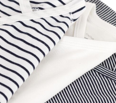 Petit Bateau Pack من 3 أسوأات أطفال رفيعة قصيرة بأكمام قصيرة بأحجام قطنية مخططة من 1-12 شهرًا in Saudi Arabia