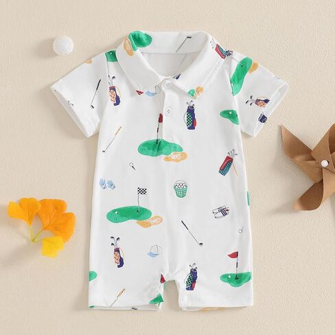Bhmawsrt Baby Boy Golf Golf Outfit Shortsleeve قطعة بولو من قطعة واحدة in Kuwait