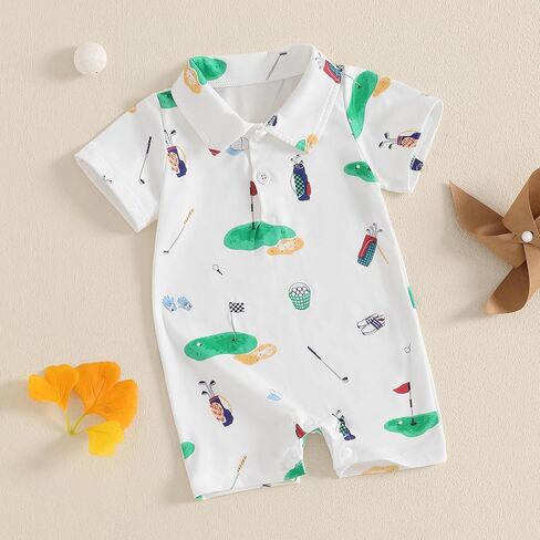 Bhmawsrt Baby Boy Golf Golf Outfit Shortsleeve قطعة بولو من قطعة واحدة in Kuwait